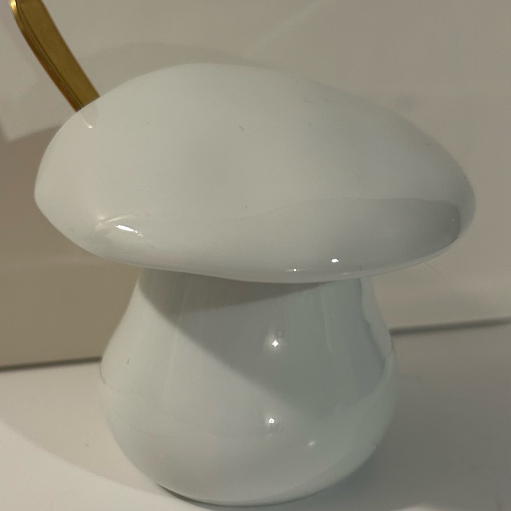 Vintage Limoges Mushroom Shaped Sugar Bowl with Gold color Spoon.